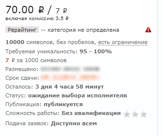 Биржа Etxt - заказ по 7 рублей
